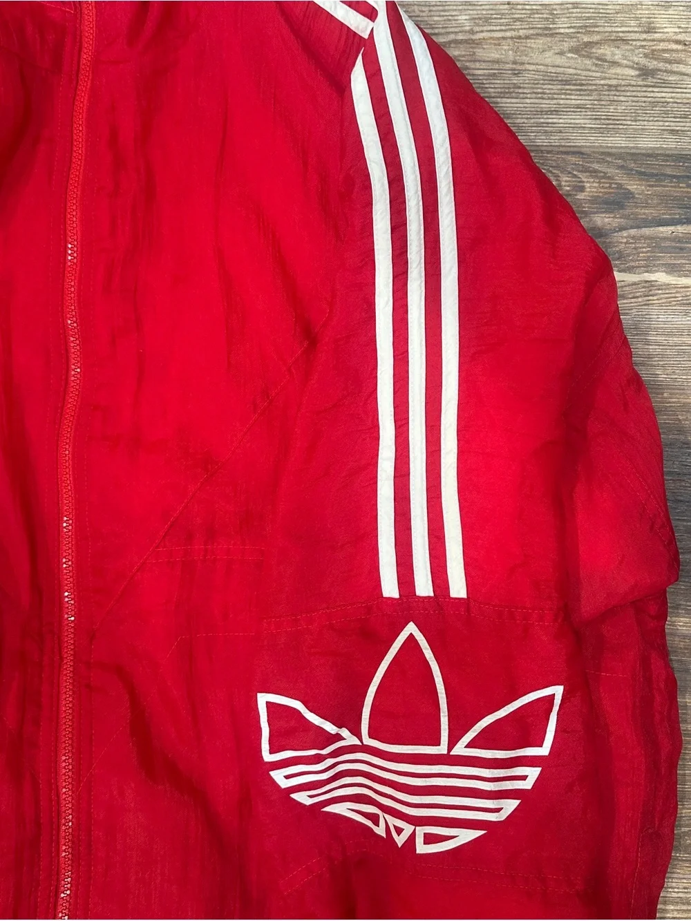 Vintage 90s Addidas Men’s Puffy Windbreaker Hooded XL Trefoil 3 stripe
